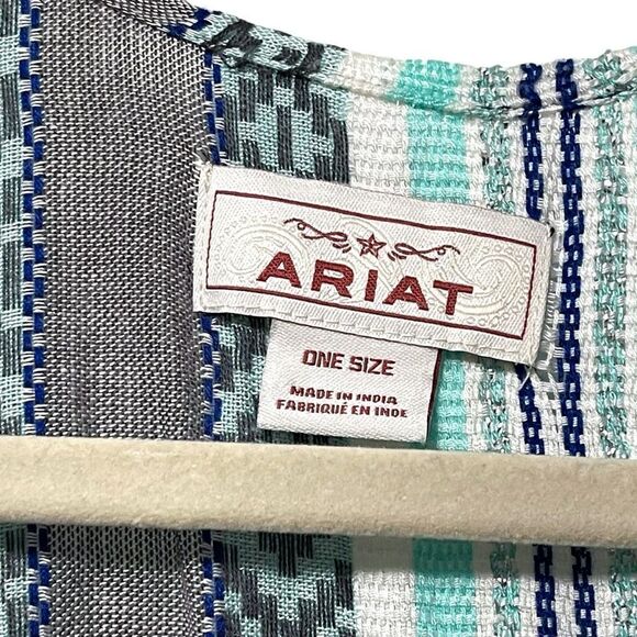 ARIAT Striped Fringe Boho Long Kimono O/S - Picture 2 of 7